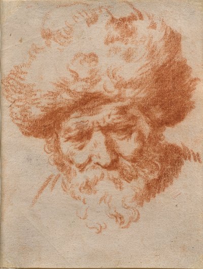 Una alegoría del invierno: Cabeza de un anciano con gorro de piel de Gerrit Adriaensz (attr.to) Berckheyde