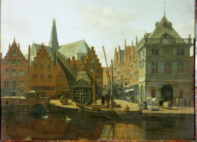 El puerto en Haarlem de Gerrit Adriaensz Berckheyde