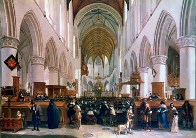 El interior de la Grote Kerk, Haarlem, 1673 de Gerrit Berckheyde