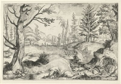 paisaje con un arroyo Paisajes (título de la serie) de Gerrit Gauw