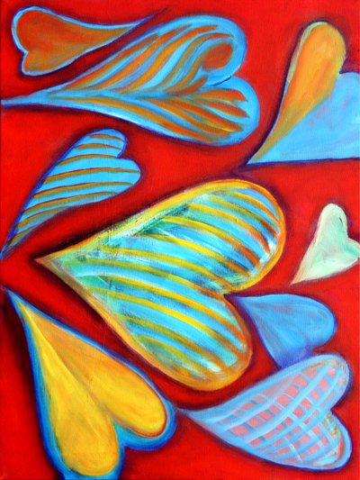 G Hearts 15, 2016 (acrílico sobre lienzo) de Gerrit Greve
