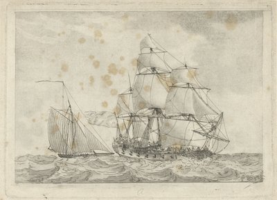 Un cúter y una fragata de guerra de Gerrit Groenewegen