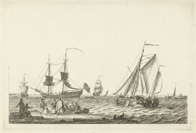 vista del rio Varios barcos sobre las olas (título de la serie) de Gerrit Groenewegen