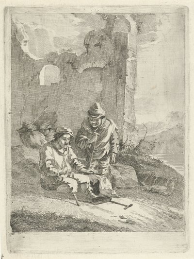 Cuatro figuras en una ruina de Gerrit Groenewegen