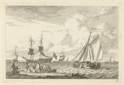 Seascape con varios veleros Varios barcos (título de la serie) de Gerrit Groenewegen