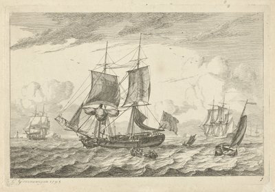 Veleros en aguas turbulentas Varios barcos (título de la serie) de Gerrit Groenewegen
