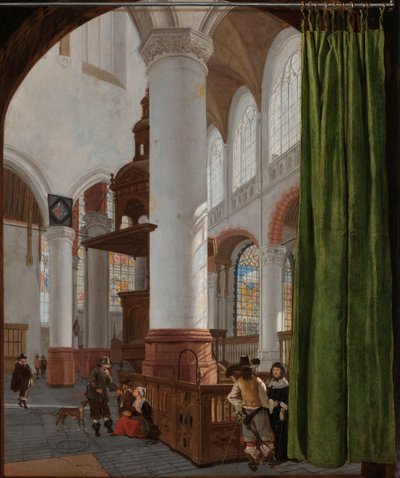 Interior de la Oude Kerk en Delft de Gerrit Houckgeest