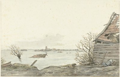 Vista del Ransdorp inundado, febrero de 1825 de Gerrit Lamberts