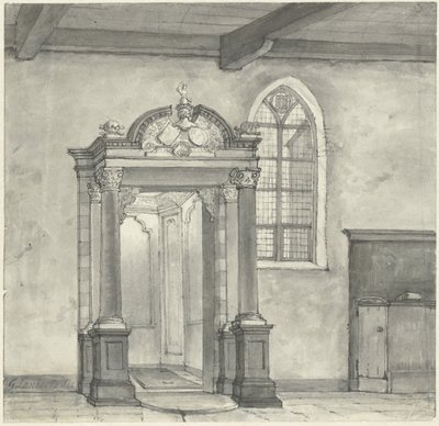 Entrada a la capilla con la bóveda funeraria de los Señores de Zandvoort, en la iglesia de Zandvoort de Gerrit Lamberts