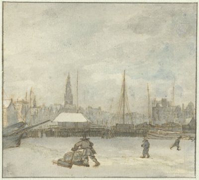 Vista de invierno en Amsterdam de Gerrit Lamberts