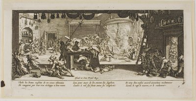 Saqueo de una gran granja, lámina cinco de Las grandes miserias de la guerra de Gerrit Lucasz van Schagen