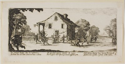 Escena de saqueo, lámina cuatro de Las grandes miserias de la guerra de Gerrit Lucasz van Schagen