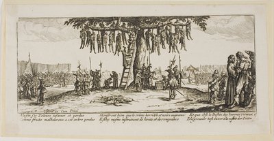 La horca, lámina once de Las grandes miserias de la guerra de Gerrit Lucasz van Schagen