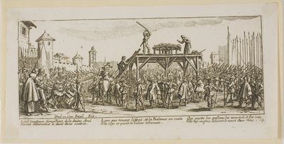 La rueda, lámina catorce de Las grandes miserias de la guerra de Gerrit Lucasz van Schagen