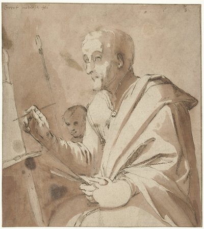 Pintor frente a su caballete de Gerrit Pietersz. Sweelink