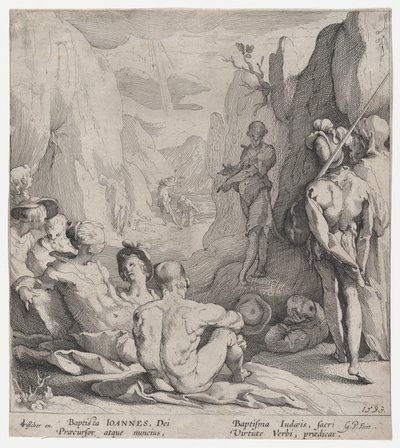 San Juan Bautista Predicando, 1593 de Gerrit Pietersz Sweelink