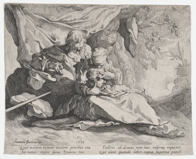 El Descanso en la Huida a Egipto, 1593 de Gerrit Pietersz Sweelink