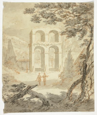 Figuras entre ruinas clásicas de Gerrit Rademaker