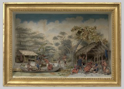 Diorama de un campamento caribe de Gerrit Schouten