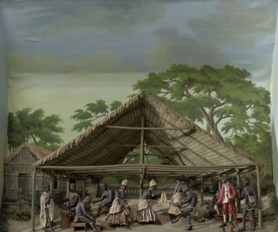 Diorama de un Du, celebración de baile en la plantación de Gerrit Schouten