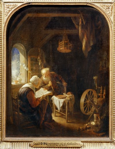 Leer la Biblia o Ana y Tobías ... de Gerrit or Gerard Dou