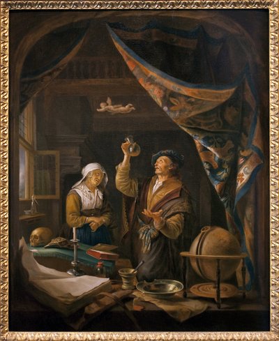 El doctor en orina. De una pintura de Gerard Dow de Gerrit Dou