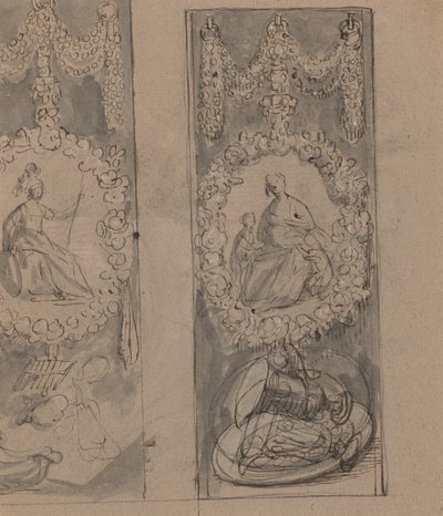 Motivos Decorativos con Guirnaldas (verso) de Gerrit van Honthorst