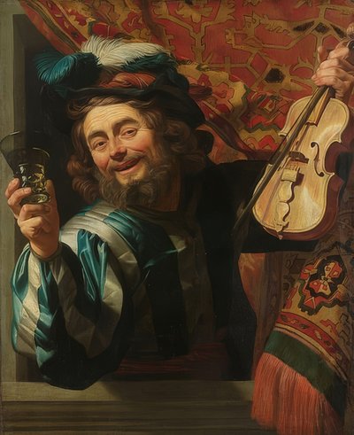 El alegre violinista de Gerrit van Honthorst