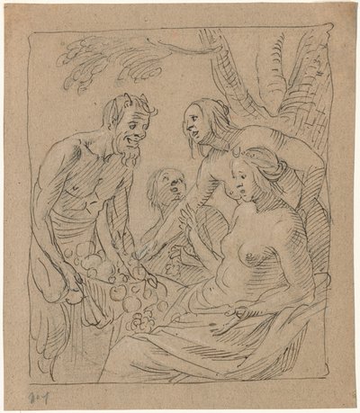 Diana y dos ninfas recibiendo regalos de un sátiro de Gerrit van Honthorst