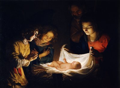 La adoración del Niño Jesús, c. 1620 de Gerrit van Honthorst