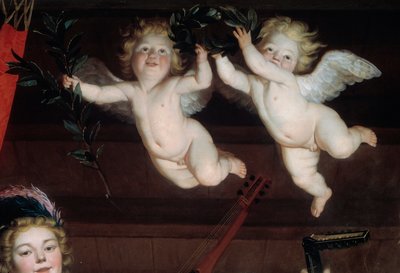 Los ángeles (detalle) de Gerrit van Honthorst