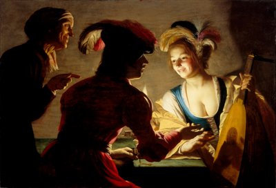 La alcahueta, 1625 de Gerrit van Honthorst