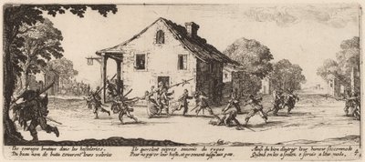 Escena de saqueo de Gerrit van Schagen after Jacques Callot