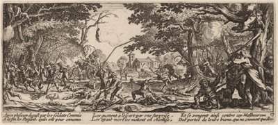 Los campesinos se vengan de Gerrit van Schagen after Jacques Callot
