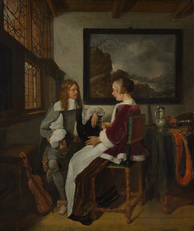Conversación sentimental de Gerritsz Quiringh van Brekelenkam