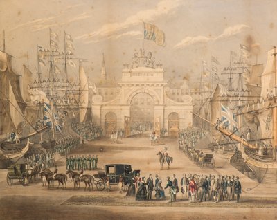 Recepción de la Reina Victoria, el Príncipe Alberto y la Princesa Real en Dundee de Gershom Gourlay Cumming