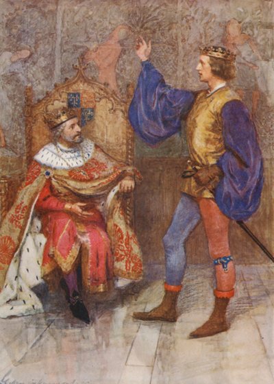 Shakespeare, Rey Enrique IV, Parte I (litografía en color) de Gertrude E. Demain (after) Hammond