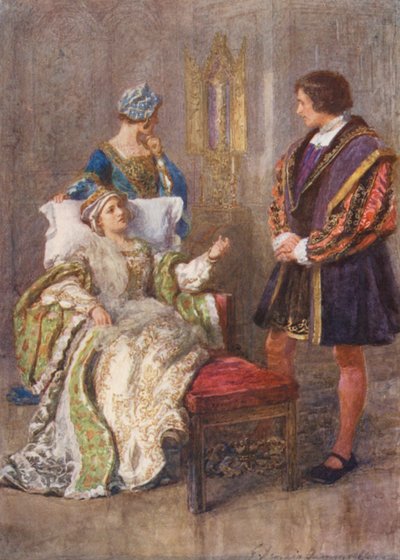 Shakespeare, Rey Enrique VIII (litografía en color) de Gertrude E. Demain (after) Hammond