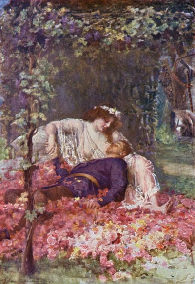 The Wanton Lady (litografía en color) de Gertrude E. Demain (after) Hammond