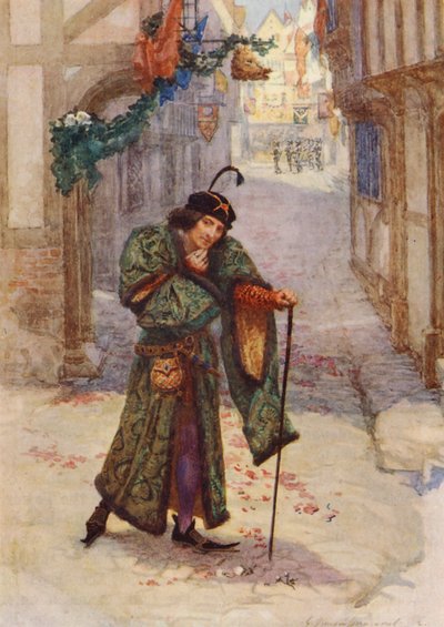 La obra de William Shakespeare Ricardo III (litografía en color) de Gertrude E. Demain (after) Hammond