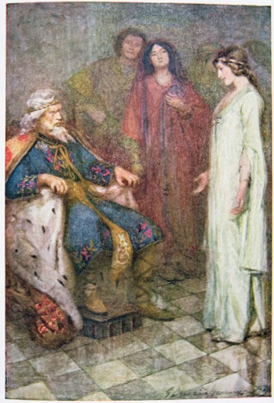 Nothing my Lord, ilustración de "King Lear" en "Stories from Shakespeare: Retold by Thomas Carter
