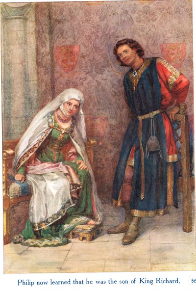 Felipe se enteró ahora de que era hijo del rey Ricardo, ilustración de 