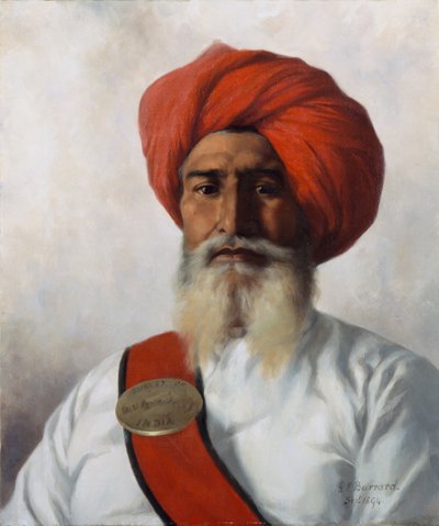 Ganda Singh, un chaprassee sij del grupo topográfico No.14 del Coronel Wilmer, 1894 de Gertrude Ellen Burrard