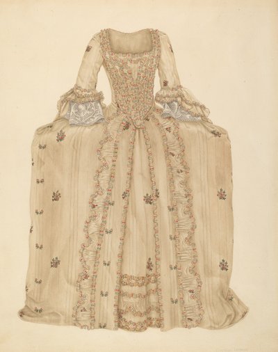 Vestido de seda brocado, c. 1939 de Gertrude Lemberg