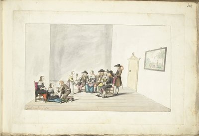 Compañía de diez jóvenes en un interior de Gesina ter Borch (signed by artist)