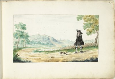 Caballero corriendo en un camino rural de Gesina ter Borch (signed by artist)