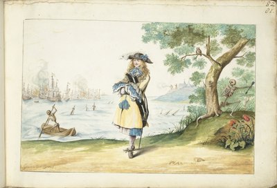 Moses ter Borch en la costa inglesa de Gesina ter Borch (signed by artist)