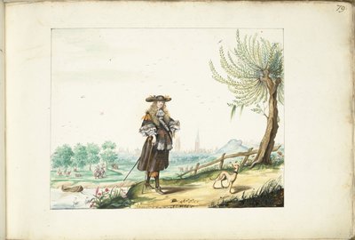 Moses ter Borch en el campo a las afueras de Zwolle de Gesina ter Borch (signed by artist)