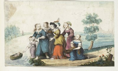 Moisés es encontrado de Gesina ter Borch (signed by artist)