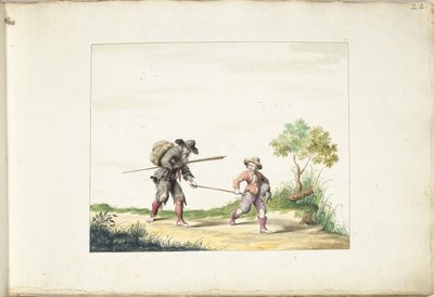 Viejo mendigo ciego conducido por un niño de Gesina ter Borch (signed by artist)